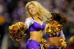 MINNEAPOLIS - OCTOBER 18:  The Minnesota Vikings cheerleaders perform during a break in the action against the Baltimore Ravens during NFL action at Hubert H. Humphrey Metrodome on October 18, 2009 in Minneapolis, Minnesota. The Vikings defeated the Ravens 33-31.  (Photo by Doug Pensinger/Getty Images)