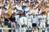 1985:  Bo Jackson #34 of Auburn University carries the ball during a game in the 1985 season. ( Photo by: Scott Cunningham/Getty Images)