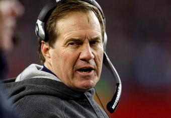 FOXBOROUGH, MA - JANUARY 12:  Head coach Bill Belichick of the New England Patriots stands on the sidelines against the Jacksonville Jaguars during the AFC Divisional playoff game at Gillette Stadium game on January 12, 2008 in Foxboro, Massachusetts.  (Photo by Jim Rogash/Getty Images)