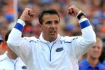 GAINESVILLE, FL - OCTOBER 17: Coach Urban Meyer of the Florida Gators directs play against the University of Arkansas Razorbacks October 17, 2009 at Ben Hill Griffin Stadium in Gainesville, Florida.  (Photo by Al Messerschmidt/Getty Images)