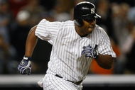 NEW YORK - SEPTEMBER 29:  Juan Miranda #72 of the New York Yankees hits the game winning RBI single against the Kansas City Royals during the game on September 29, 2009 at Yankee Stadium in the Bronx borough of New York City.  (Photo by Jared Wickerham/Getty Images)