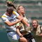 CARSON, CA - APRIL 19:  Camille Abily #20 of the Los Angeles Sol goes up for the header against Leslie Osborne #10 of FC Gold Pride during the WPS match at The Home Depot Center on April 19, 2009 in Carson, California. (Photo by Victor Decolongon/Getty Images)