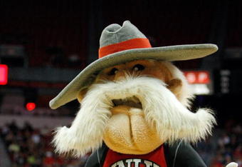 LAS VEGAS - MARCH 12:  The mascot of the UNLV Rebels 'Hey Reb' appears during a game against the San Diego State Aztecs during a quarterfinal game of the Conoco Mountain West Conference Basketball Championships at the Thomas & Mack Center March 12, 2009 in Las Vegas, Nevada. the Aztecs won 71-57.  (Photo by Ethan Miller/Getty Images)
