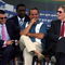 MIAMI - JULY 18:  (L-R) Florida Marlins team President David Sampson, City of Miami  Mayor Manny Diaz and MLB Commisioner Bud Selig attend the groundbreaking ceremony for the Florida Marlins baseball team's new stadium on July 18, 2009 in Miami, Florida. The park is scheduled to open in 2012 and the team intends to change its name to the Miami Marlins prior to the completion of the ballpark.  (Photo by Marc Serota/Getty Images)