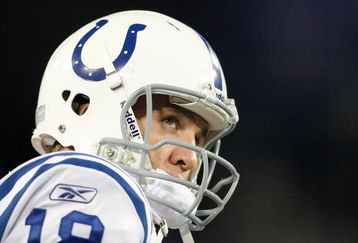 NASHVILLE, TN - OCTOBER 11:  Peyton Manning #18 of the Indianapolis Colts looks on during the NFL game against the Tennessee Titans at LP Field on October 11, 2009 in Nashville, Tennessee. The Colts defeated the Titans 31-9.  (Photo by Andy Lyons/Getty Images)