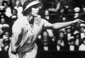 1924: Helen Wills Moody runs to the ball during a match circa 1924  in Paris, France. Helen Wills Moody wins the gold for womens singles event. (Photo by Getty Images)