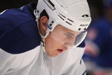 NEW YORK - OCTOBER 12: Luke Schenn #2 of the Toronto Maple Leafs looks on during a break in NHL game action against the New York Rangers at Madison Square Garden on October 12, 2009 in New York City.  (Photo by Nick Laham/Getty Images)
