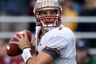 CHESTNUT HILL, MA - OCTOBER 03: Christian Ponder #7 of the Florida State Seminoles looks to pass the first half against the Boston College Eagles on October 3, 2009 at Alumni Stadium in Chestnut Hill, Massachusetts. (Photo by Elsa/Getty Images)