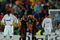 MADRID, SPAIN - OCTOBER 21:  Kaka (L) of Real Madrid stands dejected after conceding a goal as AC Milan players celebrate in the background during the Champions League group C match between Real Madrid and AC Milan at the Estadio Santiago Bernabeu on October 21, 2009 in Madrid, Spain. AC Milan won the match 3-2.  (Photo by Jasper Juinen/Getty Images)