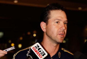 SYDNEY, AUSTRALIA - OCTOBER 07:  Ricky Ponting of Australia speak to the media during a press conference upon their return to Australia at Sydney International Airport on October 7, 2009 in Sydney, Australia. Ponting and Watson have returned home following Australia victory in the ICC Champions Trophy in South Africa.  (Photo by Brendon Thorne/Getty Images)