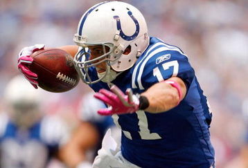INDIANAPOLIS - OCTOBER 04:  Austin Collie #17 of the Indianapolis Colts runs with the ball during the NFL game against the Seattle Seahawks at Lucas Oil Stadium on October 4, 2009 in Indianapolis, Indiana.  (Photo by Andy Lyons/Getty Images)