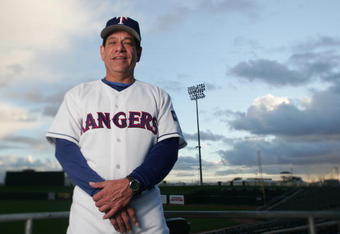 SURPRISE, AZ - FEBRUARY 23:  Rudy Jaramillo of the Texas Rangers poses for a portrait on Photo Day at spring training in Surprise, Arizona, Wednesday, February 23, 2005. (Photo by Jed Jacobsohn/Getty Images)