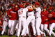 PHILADELPHIA - OCTOBER 21:  The Philadelphia Phillies celebrate defeating the Los Angeles Dodgers 10-4 to advance to the World Series in Game Five of the NLCS during the 2009 MLB Playoffs at Citizens Bank Park on October 21, 2009 in Philadelphia, Pennsylvania.  (Photo by Chris McGrath/Getty Images)