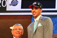 NEW YORK - JUNE 25: NBA Commissioner David Stern poses for a photograph with the fifteenth overall draft pick by the Detroit Pistons, Austin Daye during the 2009 NBA Draft at the Wamu Theatre at Madison Square Garden June 25, 2009 in New York City. NOTE TO USER: User expressly acknowledges and agrees that, by downloading and/or using this Photograph, User is consenting to the terms and conditions of the Getty Images License Agreement. (Photo by Jim McIsaac/Getty Images)