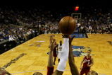 ORLANDO, FL - MAY 24:  Dwight Howard #12 and Rashard Lewis #9 of the Orlando Magic rebound the ball against the Cleveland Cavaliers in Game Three of the Eastern Conference Finals during the 2009 NBA Playoffs at the the Amway Arena on May 24, 2009 in Orlando, Florida. NOTE TO USER: User expressly acknowledges and agrees that, by downloading and or using this photograph, User is consenting to the terms and conditions of the Getty Images License Agreement.  (Photo by Elsa/Getty Images)