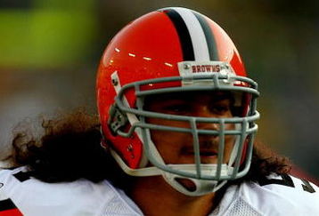 GREEN BAY, WI - AUGUST 15:  David Veikune #57 of the Cleveland Browns looks looks onl against the Green Bay Packers during the preseason game at Lambeau Field on August 15, 2009 in Green Bay, Wisconsin.  (Photo by Jonathan Daniel/Getty Images)
