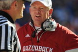 GAINESVILLE, FL - OCTOBER 17: Coach Bobby Petrino of the Arkansas Razorbacks directs play against the Florida Gators October 17, 2009 at Ben Hill Griffin Stadium in Gainesville, Florida.  (Photo by Al Messerschmidt/Getty Images)