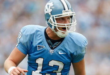 CHAPEL HILL, NC - SEPTEMBER 19:  T.J. Yates #13 celebrates after a touchdown against the East Carolina Pirates at Kenan Stadium on September 19, 2009 in Chapel Hill, North Carolina.  (Photo by Streeter Lecka/Getty Images)
