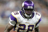 DETROIT - SEPTEMBER 20: Running back Adrian Peterson #28 of the Minnesota Vikings carries the ball against the Detroit Lions at Ford Field on September 20, 2009 in Detroit, Michigan. The Vikings won 27-13. (Photo by Stephen Dunn/Getty Images)