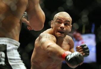 CHICAGO- OCTOBER 25:  Thiago Alves (R) fights Josh Koscheck in a Welterweight bout  at UFC's Ultimate Fight Night at Allstate Arena on October 25, 2008 in Chicago, Illinois. (Photo by Tasos Katopodis/Getty Images)