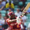 LONDON, ENGLAND - JUNE 13: Dwayne Bravo of West Indies hits out during the ICC World Twenty20 Super Eights match between South Africa and West Indies at The Brit Oval on June 13, 2009 in London, England.  (Photo by Julian Herbert/Getty Images)