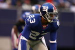 EAST RUTHERFORD, NJ - NOVEMBER 16:  Corey Webster #23 of the New York Giants in action against the Baltimore Ravens during their game on November 16, 2008 at Giants Stadium in East Rutherford, New Jersey.  (Photo by Al Bello/Getty Images)