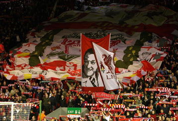 LIVERPOOL, ENGLAND - OCTOBER 20:  The Kop  during the UEFA Champions League Group E match between Liverpool and Lyon at Anfield on October 20, 2009 in Liverpool, England.  (Photo by Clive Brunskill/Getty Images)