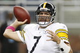 DETROIT - OCTOBER 11:  Ben Roethlisberger #7 of the Pittsburgh Steelers throws a pass against the Detroit Lions during their NFL game on October 11, 2009 at Ford Field in Detroit, Michigan. (Photo by Gregory Shamus/Getty Images)