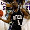 GREENSBORO, NC - MARCH 19:  Shelvin Mack #1 of the Butler Bulldogs drives to the basket between Marcus Thornton #5 and Chris Johnson #21 of the Louisiana State University Tigers during the first round of the NCAA Division I Men's Basketball Tournament at the Greensboro Coliseum on March 19, 2009 in Greensboro, North Carolina.  (Photo by Streeter Lecka/Getty Images)