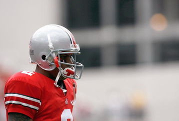 COLUMBUS, OH - SEPTEMBER 06:  Quarterback Terrelle Pryor #2 of the Ohio State Buckeyes looks on during the game against the Ohio Bobcats at Ohio Stadium on September 6, 2008 in Columbus, Ohio.  (Photo by Kevin C. Cox/Getty Images)