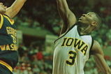 15 Mar 1996:   Kenyon Murray of the Iowa Hawkeyes challenges Vaughn Jones of the George Washington Colonials during the Hawkeyes 81-79 NCAA West Regional Tournament victory over the Colonials in Tempe, Arizona.  Mandatory Credit: Jed Jacobsohn/ALLSPORT