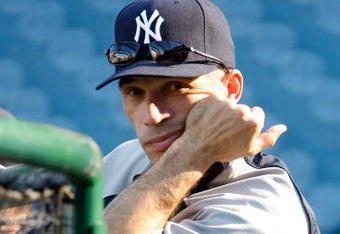 ANAHEIM, CA - OCTOBER 22:  Manager Joe Girardi of the New York Yankees watches batting practice prior to the start of Game Five of the ALCS against the Los Angeles Angels of Anaheim during the 2009 MLB Playoffs at Angel Stadium on October 22, 2009 in Anaheim, California.  (Photo by Jeff Gross/Getty Images)
