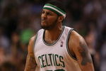 BOSTON - MAY 06:  Eddie House #50 of the Boston Celtics celebrates his three pointer in the second half against the Orlando Magic in Game Two of the Eastern Conference Semifinals during the 2009 NBA Playoffs at TD Banknorth Garden on May 6, 2009 in Boston, Massachusetts. The Boston Celtics defeated the Orlando Magic 112-94. NOTE TO USER: User expressly acknowledges and agrees that, by downloading and or using this photograph, User is consenting to the terms and conditions of the Getty Images License Agreement.  (Photo by Elsa/Getty Images)