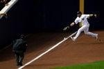 NEW YORK - OCTOBER 09:  Melky Cabrera #53 of the New York Yankees fails to make a play on a ball that lands fair but is called foul by umpire Phil Cuzzi in the eleventh inning agains against the Minnesota Twins in Game Two of the ALDS during the 2009 MLB Playoffs at Yankee Stadium on October 9, 2009 in the Bronx borough of New York City.  (Photo by Jared Wickerham/Getty Images)