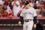 ANAHEIM, CA - OCTOBER 22:  Manager Joe Girardi of the New York Yankees walks out to the mound in Game Five of the ALCS against the Los Angeles Angels of Anaheim during the 2009 MLB Playoffs at Angel Stadium on October 22, 2009 in Anaheim, California.  (Photo by Stephen Dunn/Getty Images)