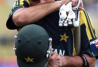 CENTURION, SOUTH AFRICA - SEPTEMBER 30:  Misbah-ul-Haq of Pakistan leaves the field after being dismissed during the ICC Champions Trophy Group A match between Australia and Pakistan played at Supersport Park on September 30, 2009 in Centurion, South Africa.  (Photo by Hamish Blair/Getty Images)