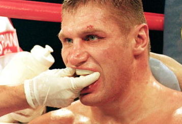 20 Nov 1999: A close up of Andrew Golota as he sits in his corner during the fight against Michael Grant at the Taj Mahal in Atlantic City, New Jersey. Grant defeated Golota in a knock out in round 10.