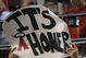 ANAHEIM, CA - OCTOBER 09: A fan of the Los Angeles Angels of Anaheim dressed as 'Homer Simpson' hold a sign in support of the Angels during Game Two of the ALDS against the Boston Red Sox during the 2009 MLB Playoffs at Angel Stadium on October 9, 2009 in Anaheim, California. (Photo by Jacob de Golish/Getty Images)