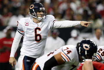 ATLANTA - OCTOBER 18:  Quarterback Jay Cutler #6 of the Chicago Bears against the Atlanta Falcons at Georgia Dome on October 18, 2009 in Atlanta, Georgia.  (Photo by Kevin C. Cox/Getty Images)
