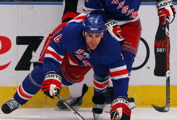 NEW YORK - APRIL 22:  Wade Redden #6 of the New York Rangers skates against the Washington Capitals during Game Four of the Eastern Conference Quarterfinal Round of the 2009 NHL Stanley Cup Playoffs on April 22, 2008 at Madison Square Garden in New York City. The Rangers defeated the Capitals 2-1 and lead the series 3 games to 1.  (Photo by Jim McIsaac/Getty Images)