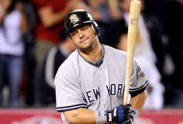 ANAHEIM, CA - OCTOBER 22:  Nick Swisher #33 of the New York Yankees reacts after popping out, ending the ninth inning of Game Five of the ALCS against the Los Angeles Angels of Anaheim during the 2009 MLB Playoffs at Angel Stadium on October 22, 2009 in Anaheim, California.  The Angels defeated the Yankees 7-6.  (Photo by Kevork Djansezian/Getty Images)