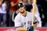 ANAHEIM, CA - OCTOBER 22:  Nick Swisher #33 of the New York Yankees reacts after popping out, ending the ninth inning of Game Five of the ALCS against the Los Angeles Angels of Anaheim during the 2009 MLB Playoffs at Angel Stadium on October 22, 2009 in Anaheim, California.  The Angels defeated the Yankees 7-6.  (Photo by Kevork Djansezian/Getty Images)