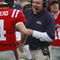 OXFORD, MS - OCTOBER 10:  Coach Houston Nutt of the Mississippi Rebels talks with quarterback Jevan Snead #4 during their game with the Alabama Crimson Tide at Vaught-Hemingway Stadium on October 10, 2009 in Oxford, Mississippi.  (Photo by Dave Martin/Getty Images)