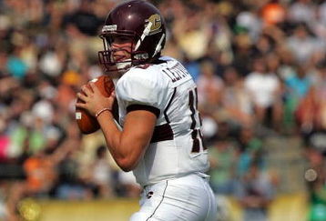 WEST LAFAYETTE, IN - SEPTEMBER 20:  Quarterback Dan LeFevour #13 of the Central Michigan Chippewas during play against the Purdue Boilermakers at Ross-Ade Stadium on September 20, 2008 in West Lafayette, Indiana.  (Photo by Ronald Martinez/Getty Images)