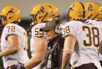 ATHENS, GA - SEPTEMBER 26: Head Coach Dennis Erickson of the Arizona State Sun Devils celebrates after a score against the Georgia Bulldogs at Sanford Stadium on September 26, 2009 in Athens, Georgia. (Photo by Scott Cunningham/Getty Images)