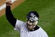 NEW YORK - OCTOBER 17:  Jerry Hairston Jr. of the New York Yankees is hit in the face with a pie after scoring the winning run for a 4-3 victory over the Los Angeles Angels of Anaheim in the bottom of the 13th inning of Game Two of the ALCS during the 2009 MLB Playoffs at Yankee Stadium on October 17, 2009 in the Bronx borough of New York City.  (Photo by Jim McIsaac/Getty Images)