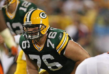 GREEN BAY, WI - SEPTEMBER 13: Chad Clifton #76 of the Green Bay Packers awaits the start of a play against the Chicago Bears on September 13, 2009 at Lambeau Field in Green Bay, Wisconsin. The Packers defeated the Bears 21-15. (Photo by Jonathan Daniel/Getty Images)