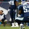 NASHVILLE, TN - NOVEMBER 23:  Linebacker Keith Bulluck #53 of the Tennessee Titans watches as the New York Jets celebrate a touchdown during the game at LP Field on November 23, 2008 in Nashville, Tennessee.  (Photo by Kevin C. Cox/Getty Images)
