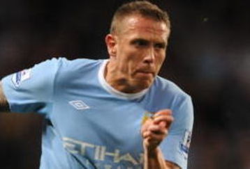 MANCHESTER, ENGLAND - SEPTEMBER 28:  Craig Bellamy of Manchester City in action during the Barclays Premier League match between Manchester City and West Ham United at the City of Manchester Stadium on September 28, 2009 in Manchester, England. (Photo by Laurence Griffiths/Getty Images)
