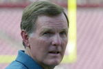 Former Miami Dolphins quarterback Bob Griese watches warmups      at Raymond James Stadium  before a preseason game August 28, 2004.  (Photo by Al Messerschmidt/Getty Images)